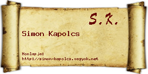 Simon Kapolcs névjegykártya